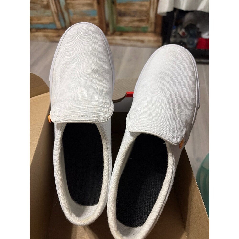 Nike White Slip-On Sneakers Casual Canvas Shoes 9.5